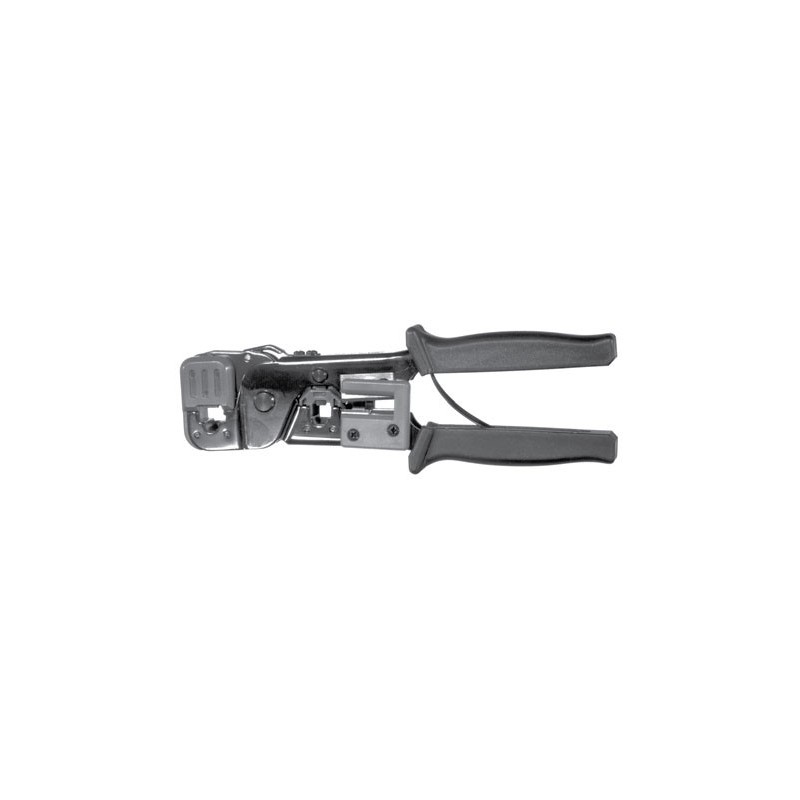 MODULAR TOOL: FOR 8 & 6 POSITION TELEPHONE MODULAR PLUGS; 3-IN-1 CRIMPING, STRIPPING & CUTTING.