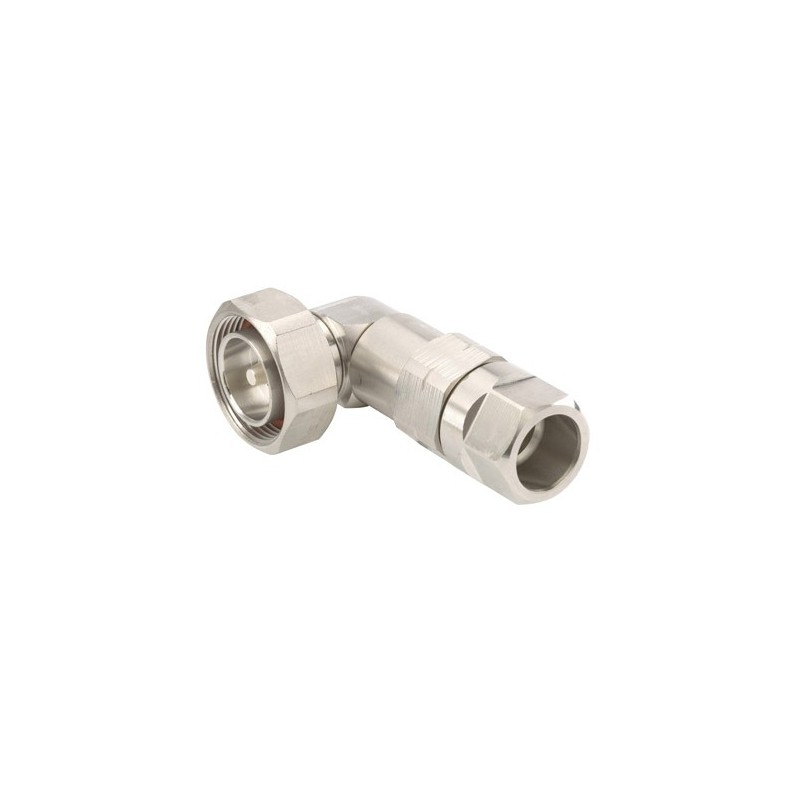 7-16 DIN Male Right Angle Positive stop cable connector for 1/2 in LDF4-50A cable