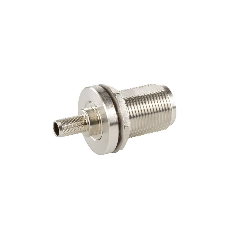 1.0/2.3 DIN Female Bulkhead for CNT-195 braided cable