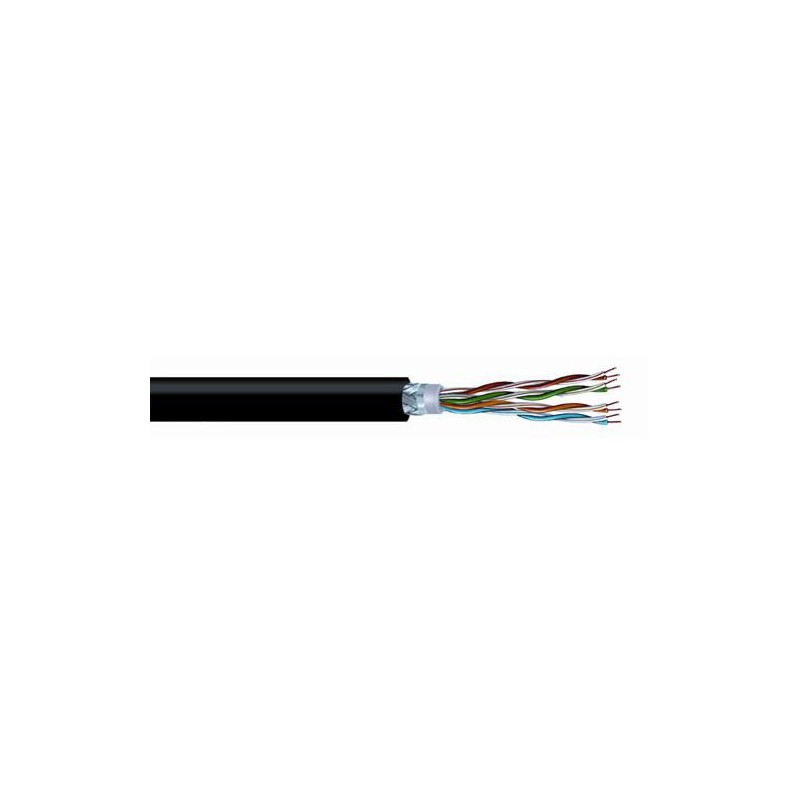 Sunlight and Oil Resistant Category 5e F/UTP Ethernet Cable, non-plenum,black jacket, 4 pair count,