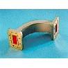 90Â° E Plane Swept Bend for WR90, 8.2-12.4 GHz, with interface types CPR90G and CPR90G, 91 mm x 91