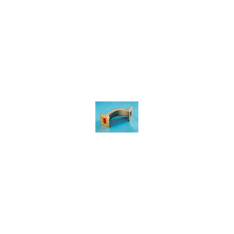 90Â° E Plane Swept Bend for WR229, 3.3-4.9 GHz, with interface types CPR229G and CPR229G, 7.8 in x
