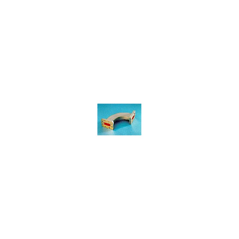 90Â° H Plane Swept Bend for WR137, 5.85-8.2 GHz, with interface types CMR137 and CMR137, 102 mm x