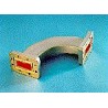 90Â° H Plane Swept Bend for WR137, 5.85-8.2 GHz, with interface types CMR137 and CMR137, 4 in x 4