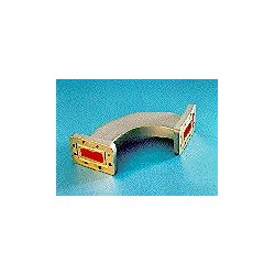 90Â° H Plane Swept Bend for WR137, 5.85-8.2 GHz, with interface types PDR70 and PDR70, 4 in x 4 in
