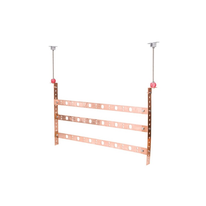 Universal Ground Bar Assembly, three four-position ground bars, for 7-16 DIN or bolt-grounded surge