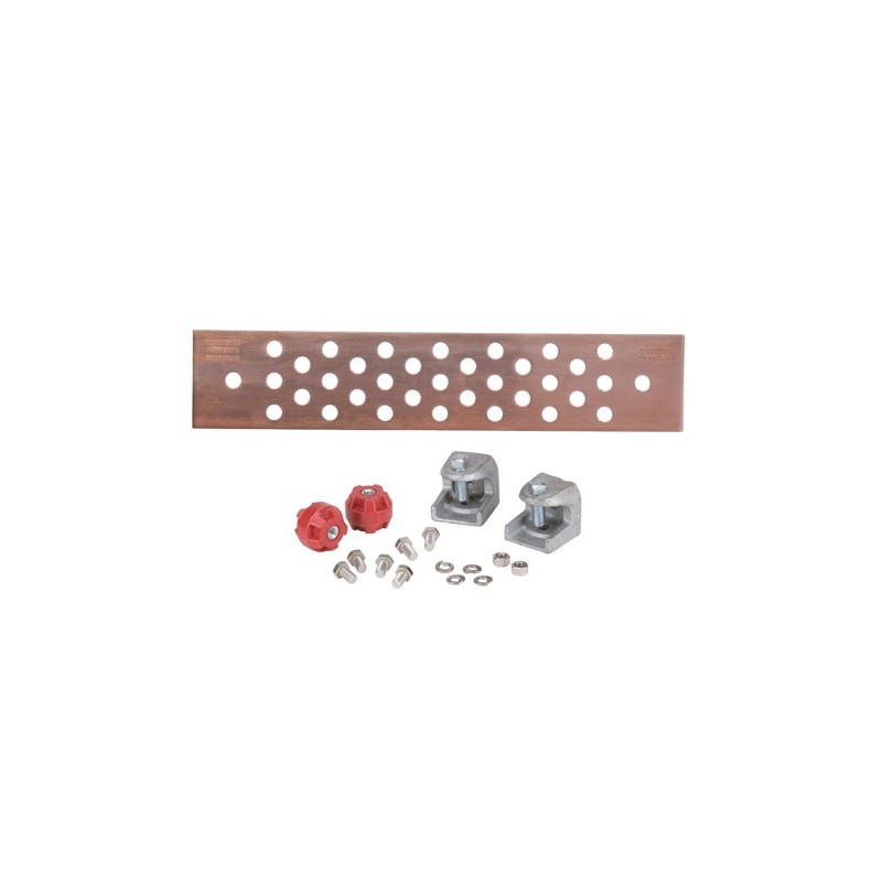 Copper Ground Buss Bar, 1/4 in x 2-1/2 in x 12-1/2 in (6.4 mm x 63.5 mm x 317.5 mm)