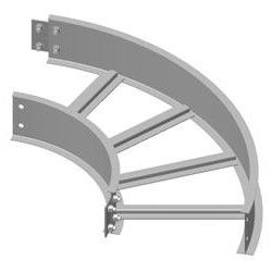 Ladder Tray, 90 Antenna Â° bend, 4 in deep, 12 in