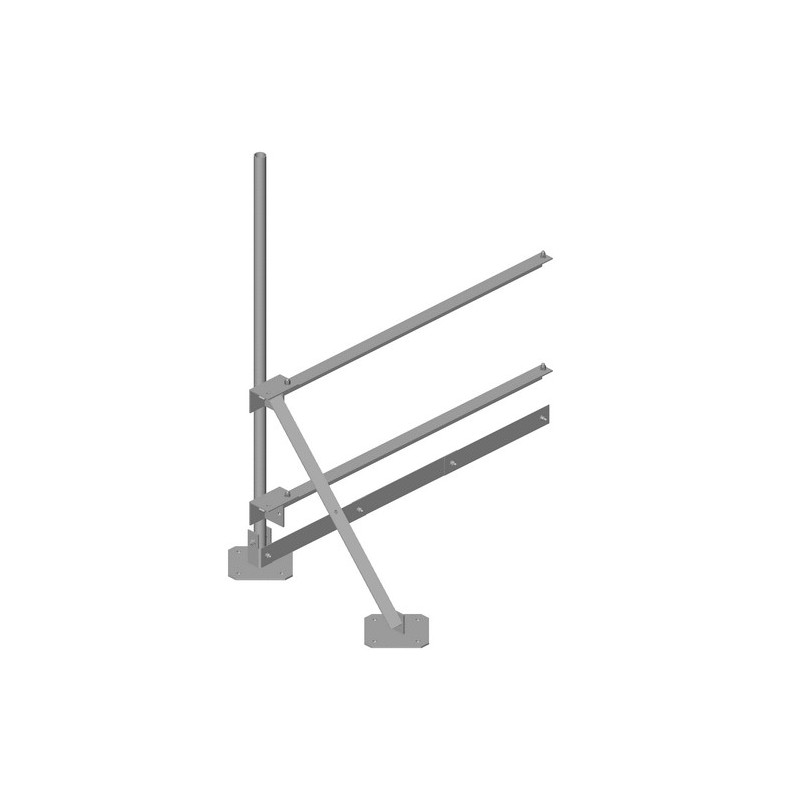 Water Tower Rooftop Sector Frame Extension, 6 ft, one 2-3/8 in OD x 96 in plain end pipe included