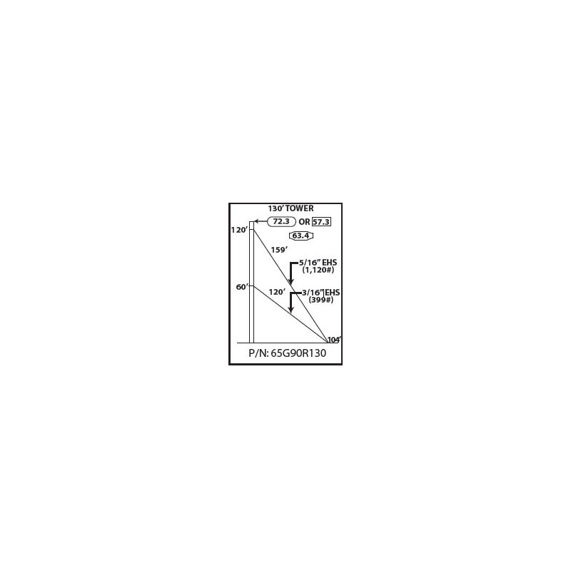 130\' ROHN 65G   Guyed Towers