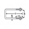 U-BOLTS, SQUARE BEND, GALVANIZED - Weight 277/100