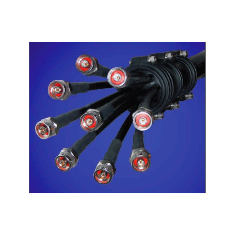Nine LMR-400\'s, twisted together with binder tape & overall black PE jacket