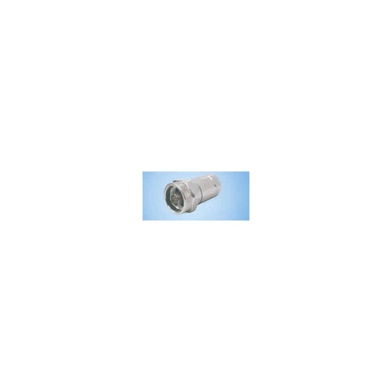 N-Male (plug) clamp; hex/knurl coupling nut; non-solder pin; 2-piece design