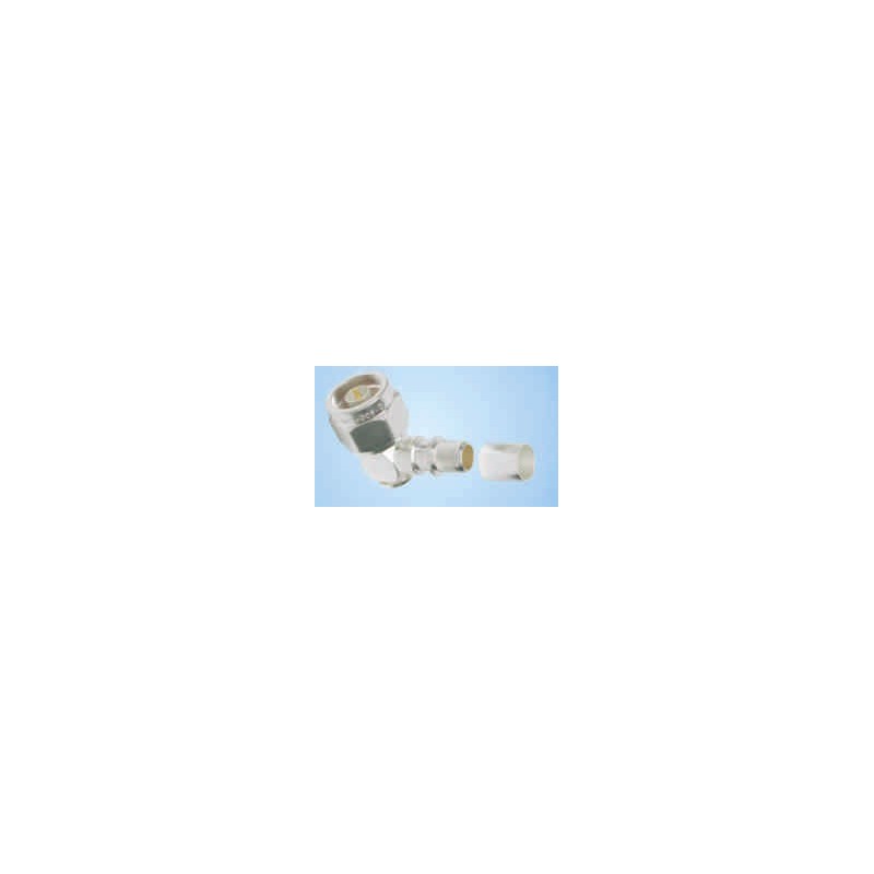 N-Male (plug) crimp right angle connector
