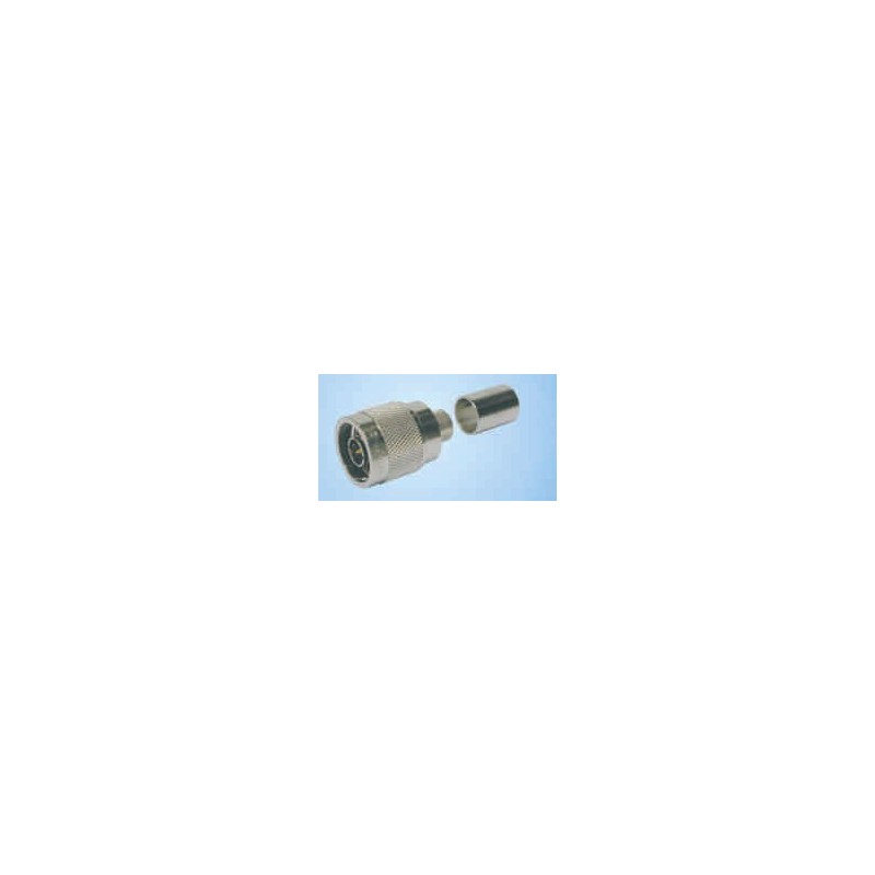 N-Male (plug) crimp connector (non-solder pin) for LMR-300-75