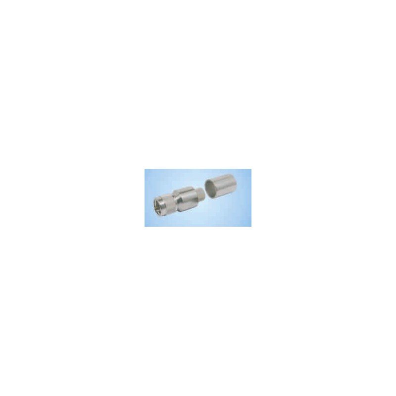 F-Male (plug) crimp connector (non-solder pin) for LMR-400-75; knurled