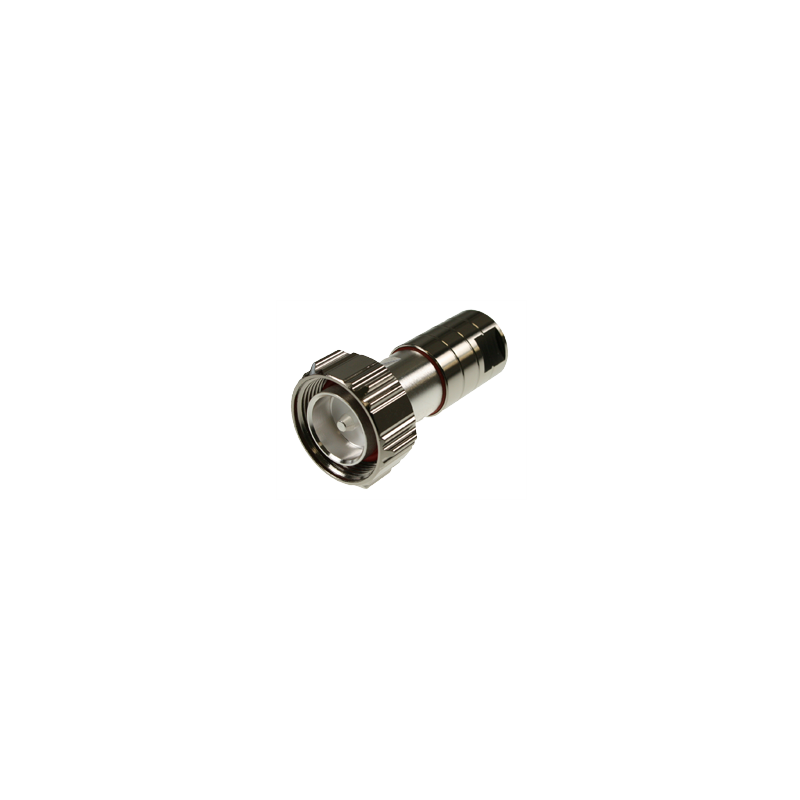 7-16 DIN Male Connector for 1/2\" Coaxial Cable, Straight Threaded Gasket sealing
