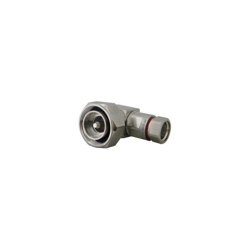 7-16 DIN Male Right Angle Connector for 1/2\" Coaxial SuperFlexibleCable, OMNI FITcable connector sta