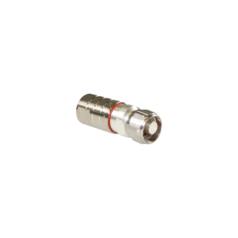 N Male Connector for 3/8\" Coaxial Cable, Straight Threaded Gasket sealing