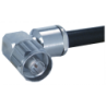 N Male Connector for RG213 Coaxial Cable, Soldered Inner Contact, Right angle