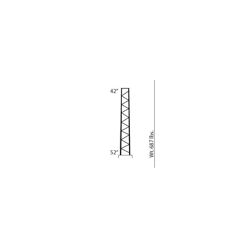 ROHN RSL SELF SUPPORTING TOWER, 30 FEET TALL, 42\" TOP WIDTH, 52\" BOTTOM WIDTH