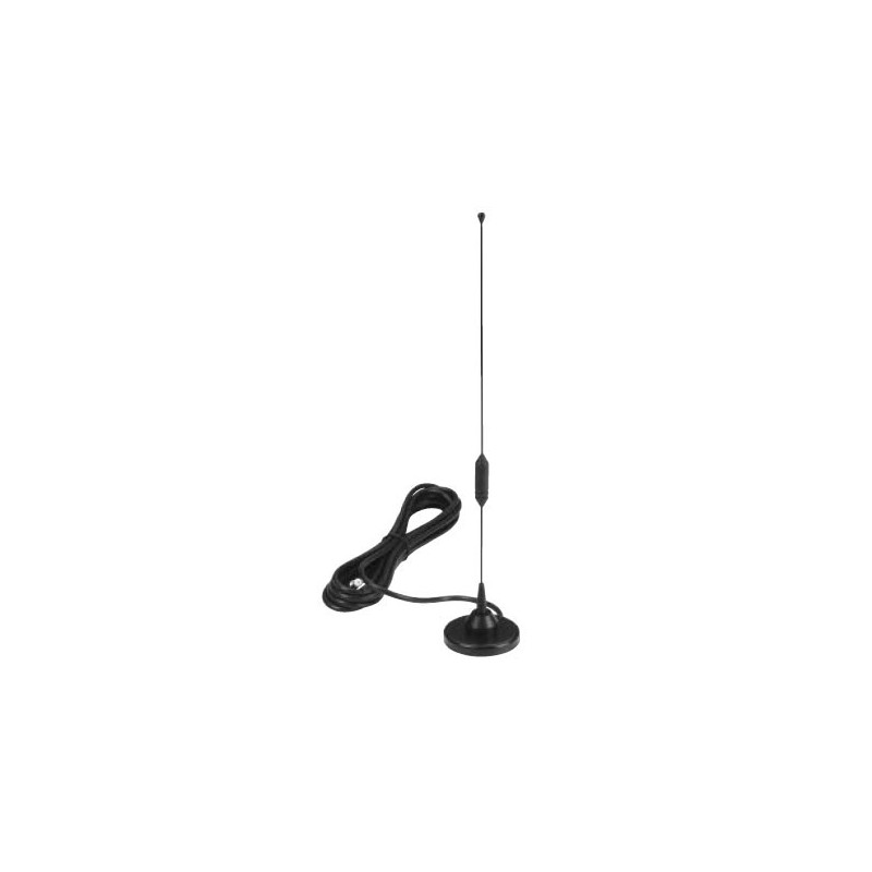 2\" Mag Mount / Whip Enclosed, 3 dB, 890 - 960 MHz, 12\' RG-174, SMA
