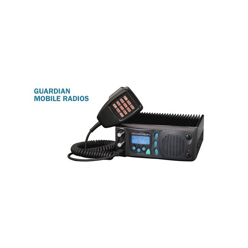 Standard mobile radio with G25AMG001 14 ft power cable, G25AMM001 palm mic., and G25AML001 mounting