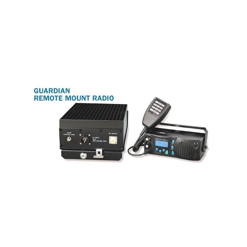 Trunk mount radio with G25AMM001 palm mic., and G25AML002 mounting bracket