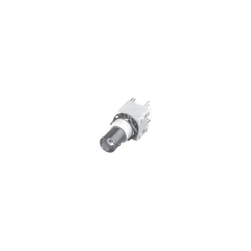 BNC FEM VERT HI-PROFILE PCB MNT,(WHITE), A,G,P; W/ SNAP LEGS;  W/ HARDWARE