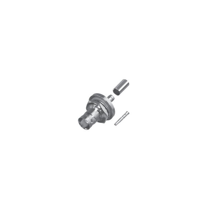 BNC FEM CRIMP BLKHD, N,G,D; FOR RG-58/U, CBL GRP C